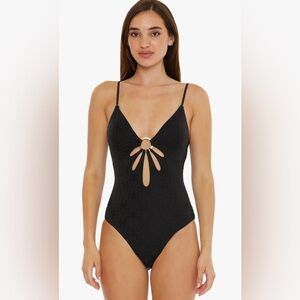 Trina Turk Women's Standard Joplin Cut Out One Piece Swimsuit Plunge NWT Size 10